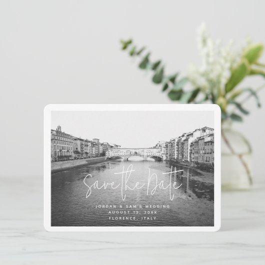 フィレンツェ結婚イタリアのはがき日付を保存 招待状 (スタンド正面)