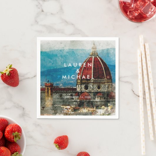 フィレンツェ結婚イタリア風光明媚な夏のナプキン スタンダードカクテルナプキン (インサイチュ)