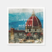 フィレンツェ結婚イタリア風光明媚な夏のナプキン スタンダードカクテルナプキン (正面)