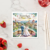 フィレンツェ結婚イタリア スタンダードカクテルナプキン (インサイチュ)