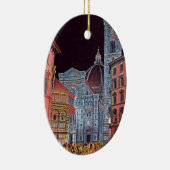 フィレンツェ芸術的イタリア通りシーンwithドゥオーモ セラミックオーナメント (右)