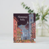 フィレンツェ芸術的イタリア通りシーンwithドゥオーモ ポストカード (スタンド正面)