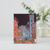 フィレンツェ芸術的イタリア通りシーンwithドゥオーモ ポストカード (スタンド正面)