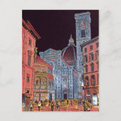 フィレンツェ芸術的イタリア通りシーンwithドゥオーモ ポストカード (正面)