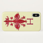 フィレンツェ赤ユリ（紋章の）フラ・ダ・リ Case-Mate iPhoneケース (裏面(横))