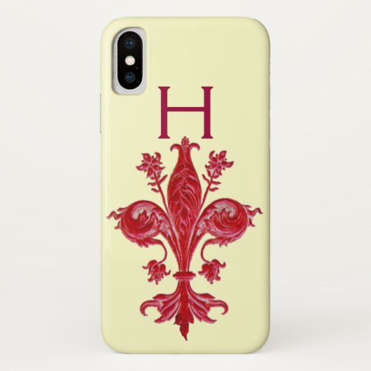フィレンツェ赤ユリ（紋章の）フラ・ダ・リ Case-Mate iPhoneケース (裏面)