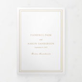 フィレンツェ金ゴールドエレガントな結婚式 三つ折り招待状 (カバー)