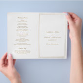 フィレンツェ金ゴールドエレガントウェディングプログラム チラシ (手)