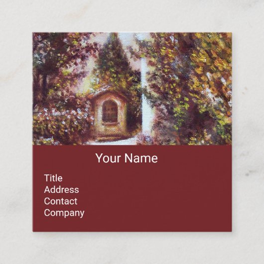 フィレンツェ静かトスカーナの風景の茶色の秋 スクエア名刺 (正面)