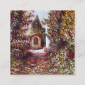 フィレンツェ静かトスカーナの風景の茶色の秋 スクエア名刺 (裏面)