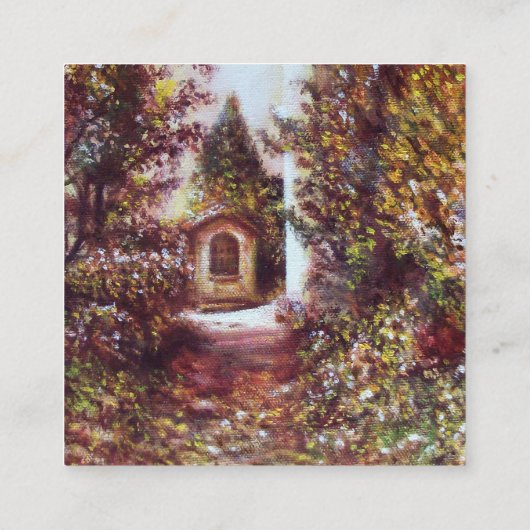 フィレンツェ静かトスカーナの風景の茶色の秋 スクエア名刺 (裏面)