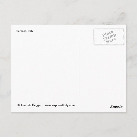 フィレンツェ、イタリアのはがき ポストカード (裏面)