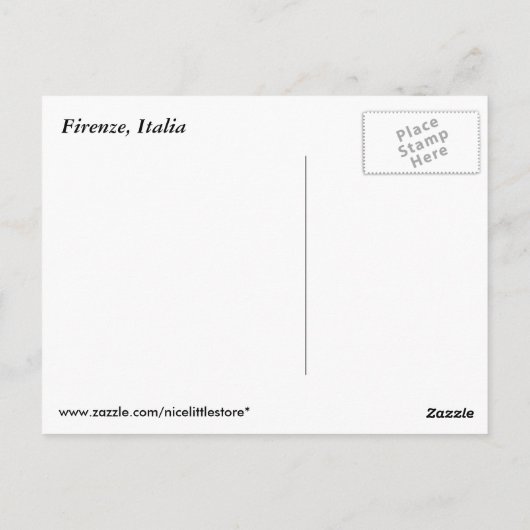 フィレンツェ、イタリアのはがき ポストカード (裏面)