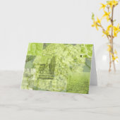 フィレンツェ、イタリアのイメージのコラージュ、カリフォルニアに挨拶する緑 カード (黄色い花)