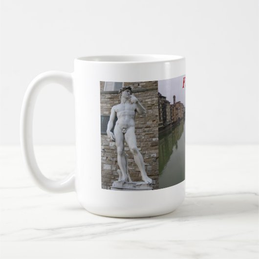 フィレンツェ、イタリアの数々の眺めのマグ コーヒーマグカップ (左)
