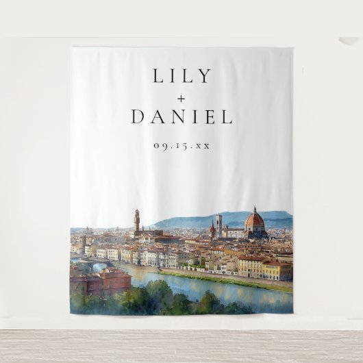 フィレンツェ イタリアン ウェディング フォト バックドロップ タペストリー (正面)