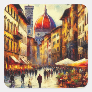 フィレンツェ、イタリア通り絵を描with Duomo's スクエアシール