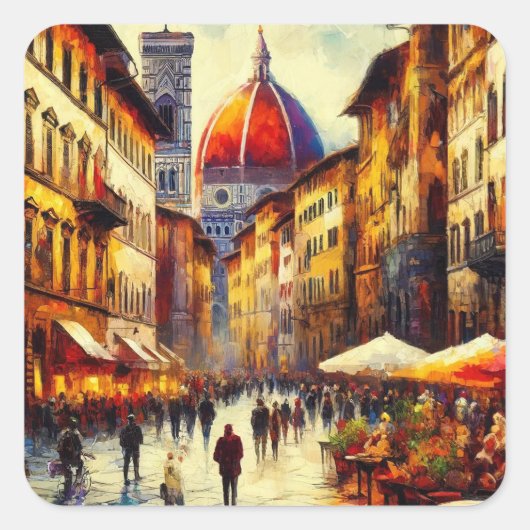 フィレンツェ、イタリア通り絵を描with Duomo's スクエアシール (正面)