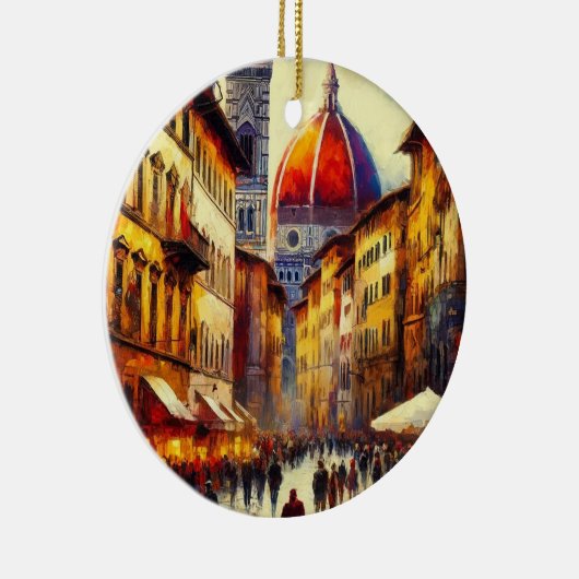 フィレンツェ、イタリア通り絵を描with Duomo's セラミックオーナメント (右)