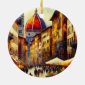 フィレンツェ、イタリア通り絵を描with Duomo's セラミックオーナメント (裏面)
