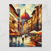 フィレンツェ、イタリア通り絵を描with Duomo's ポストカード (正面)
