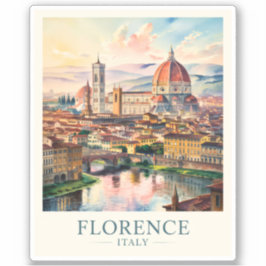 フィレンツェ イタリア ドゥオモ 大聖堂 水彩画 旅行 シール