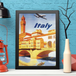 フィレンツェ イタリア ポンテヴェッキオ橋 ヴィンテージ旅行 ポスター