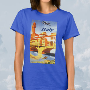 フィレンツェ イタリア ポンテヴェッキオ橋 ヴィンテージ旅行 Tシャツ