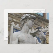 フィレンツェ・イタリア，ミケランジェロのダビデ ポストカード (正面/裏面)