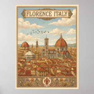 フィレンツェ イタリア ヴィンテージ旅行 ポスター
