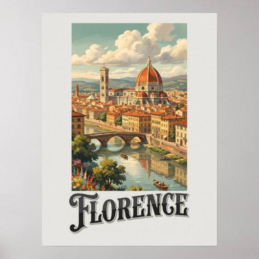 フィレンツェ イタリア ヴィンテージ旅行 ポスター (正面)