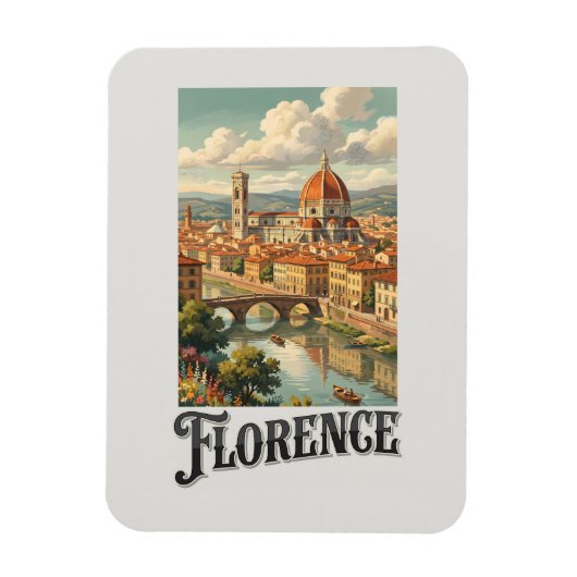 フィレンツェ イタリア ヴィンテージ旅行 マグネット (縦)