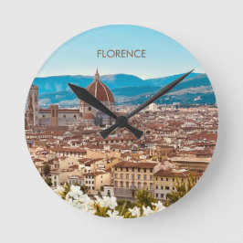 フィレンツェ イタリア 旅行 お土産 写真 冷蔵庫マグネット ラウンド壁時計