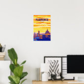 フィレンツェ イタリア 旅行 アート ヴィンテージ ポスター (ホームオフィス)
