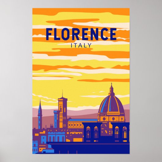フィレンツェ イタリア 旅行 アート ヴィンテージ ポスター (正面)