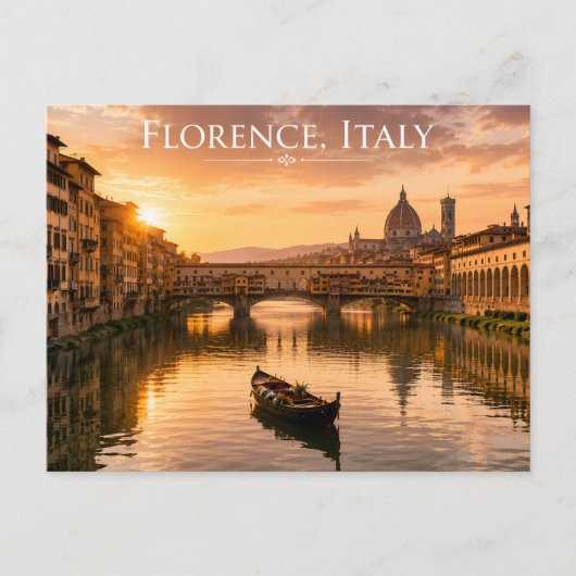 フィレンツェ イタリア 日没 旅行 ポストカード (正面)
