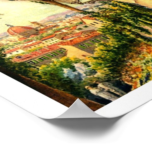 フィレンツェ、イタリア、美しい通りシーンヴィンテージ ポスター (角)