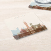 フィレンツェ、イタリア|都市スカイライン スクエアペーパーコースター (アングル)