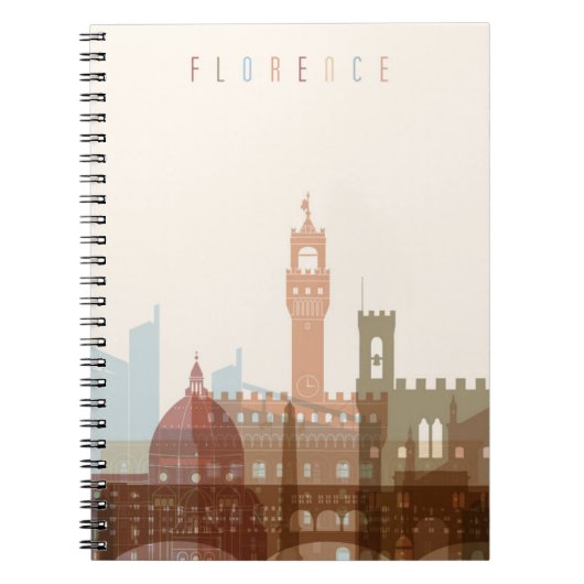 フィレンツェ、イタリア|都市スカイライン ノートブック (正面)