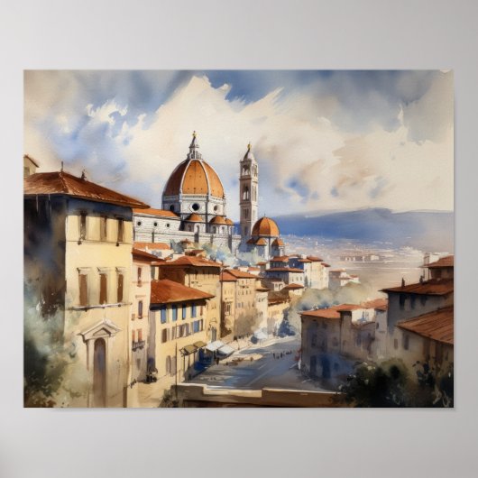 フィレンツェ イタリア 風景 アートプリント ポスター (正面)