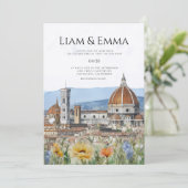 フィレンツェ イタリア 風景 水彩 結婚式 招待状 (スタンド正面)