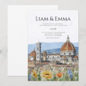 フィレンツェ イタリア 風景 水彩 結婚式 招待状 (正面/裏面)