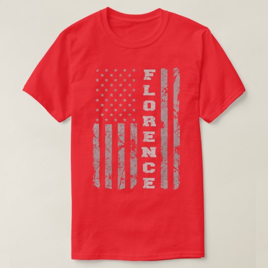 フィレンツェ・ケンタッキー・アメリカ国旗 Tシャツ (デザイン正面)
