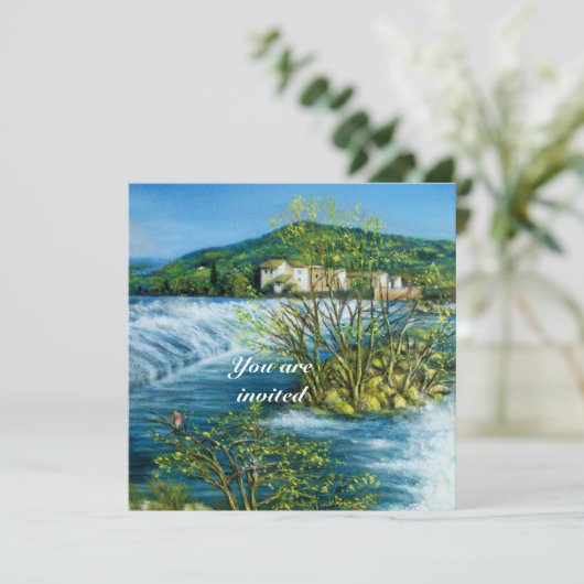 フィレンツェ・トスカーナのアルノ川のパーチメント招待状 招待状 (スタンド正面)