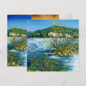 フィレンツェ・トスカーナのアルノ川 パーチメント招待状 招待状 (正面/裏面)