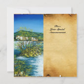 フィレンツェ・トスカーナのアルノ川 パーチメント招待状 招待状 (裏面)