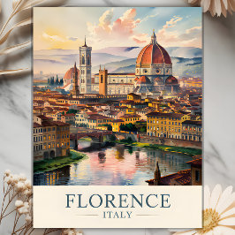 フィレンツェ ドゥオモ大聖堂 水彩画 イタリア 旅行 ポストカード