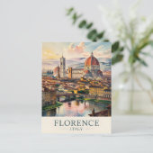 フィレンツェ ドゥオモ大聖堂 水彩 イタリア 旅行 ポストカード (スタンド正面)