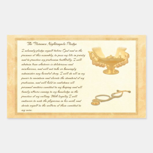 フィレンツェ・ナイチンゲールの誓約 長方形シール (正面)