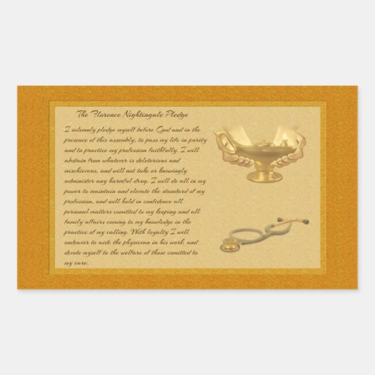 フィレンツェ・ナイチンゲールの誓約 長方形シール (正面)